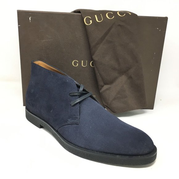 NEW Gucci Chukka Boots Size 11 UK/11.5 US Blue - Picture 1 of 10